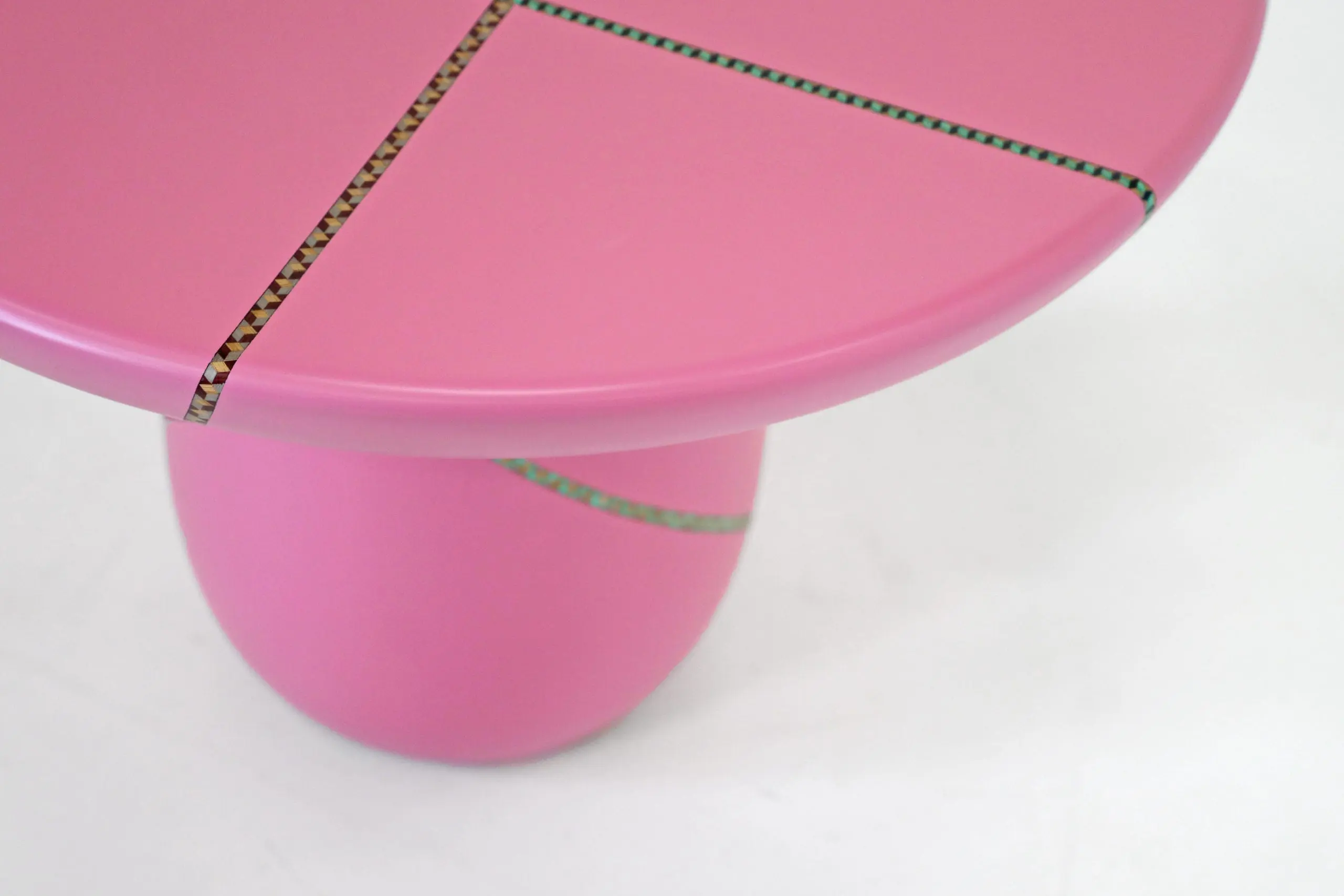 Marquetry Mania Low Table Pink by Nada Debs - The Invisible Collection