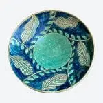 Assiette Feuilles Turquoise