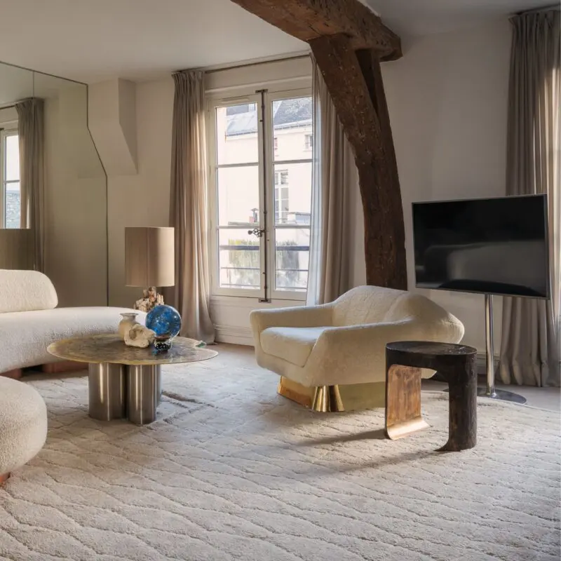 アール・ヌーボー様式 クラシカル ランジチェア アームチェア ZR23585 Koumac Armchair Thierry Lemaire The Invisible Collection