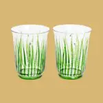 Set of 2 Candle Holders Green