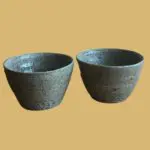 Set de 2 Verres Émail Cendré Sans Pied