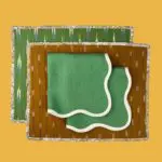 Lot de 2 Sets de Table Ikat Breakfast avec 2 serviettes Festonnées