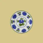 Set of 4 Blossom Dessert Plates Blue