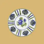Set of 4 Blossom dinner Plates Blue