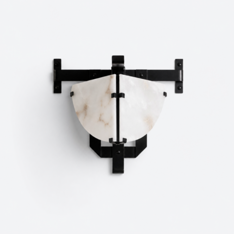 Potence Wall Lamp - Alabaster With Mixed Veins