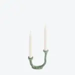 Alga Candle Holder Double Green Patina