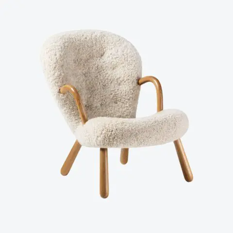 Clam Chair by Arnold Madsen - Skandilock, Shearling - Sahara, Dagmar – Walnut
