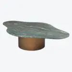 White Shadow Coffee Table Green Marble