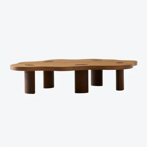Cloud Coffee Table - Medium, Rough oak top & oak dark finish feet
