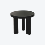 Black Seeded Cast Glass Side Table