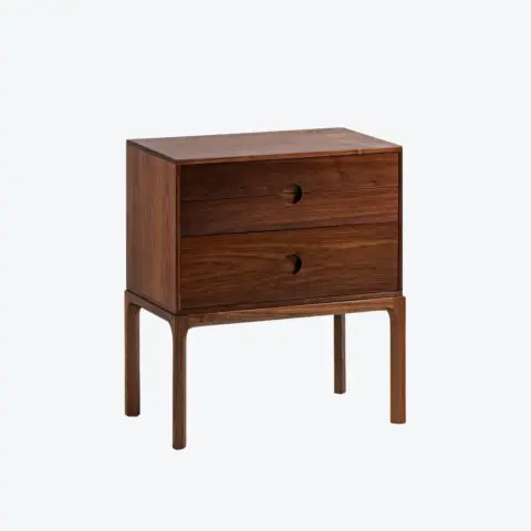 Entre Bedside Table by Kai Kristiansen - Dagmar – Walnut, Low - Single Drawer