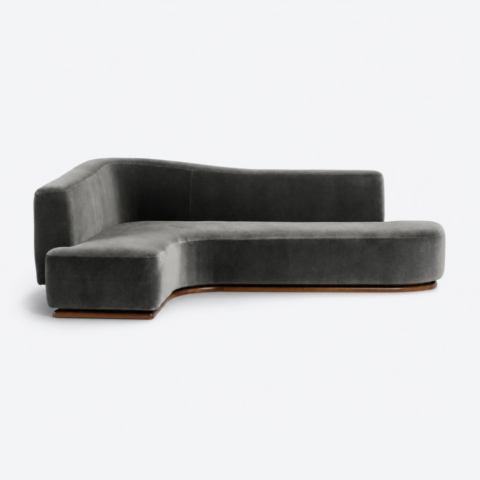 Gae L-Shape Sofa - COM - Customer's Own Fabric, Dark Oak Matt Finish, L-Shape Right