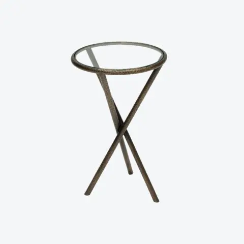 Topino Side Table - Cast brass patinated bronze