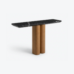 Twin Console Marble Wood