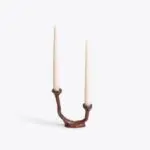 Alga Candle Holder Double Red Patina