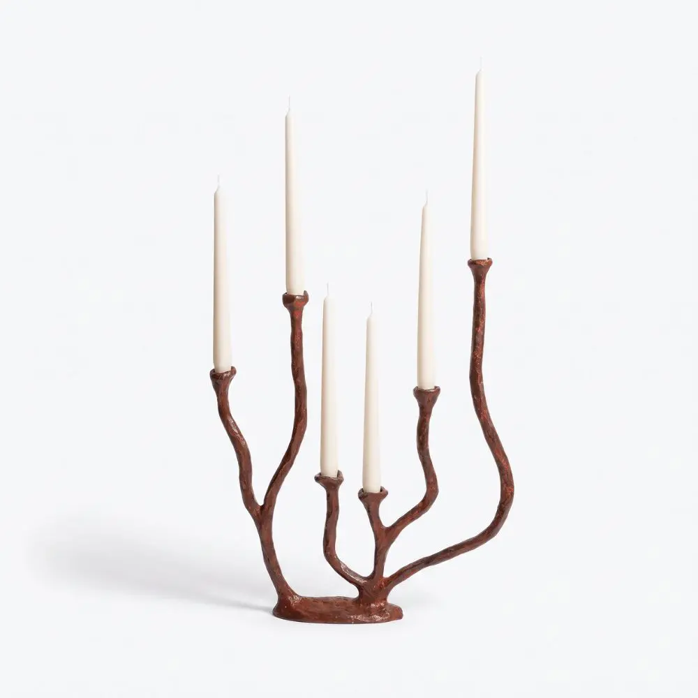 Alga Candle Holder Multi Red Patina
