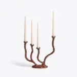 Alga Candle Holder Quadruple Red Patina