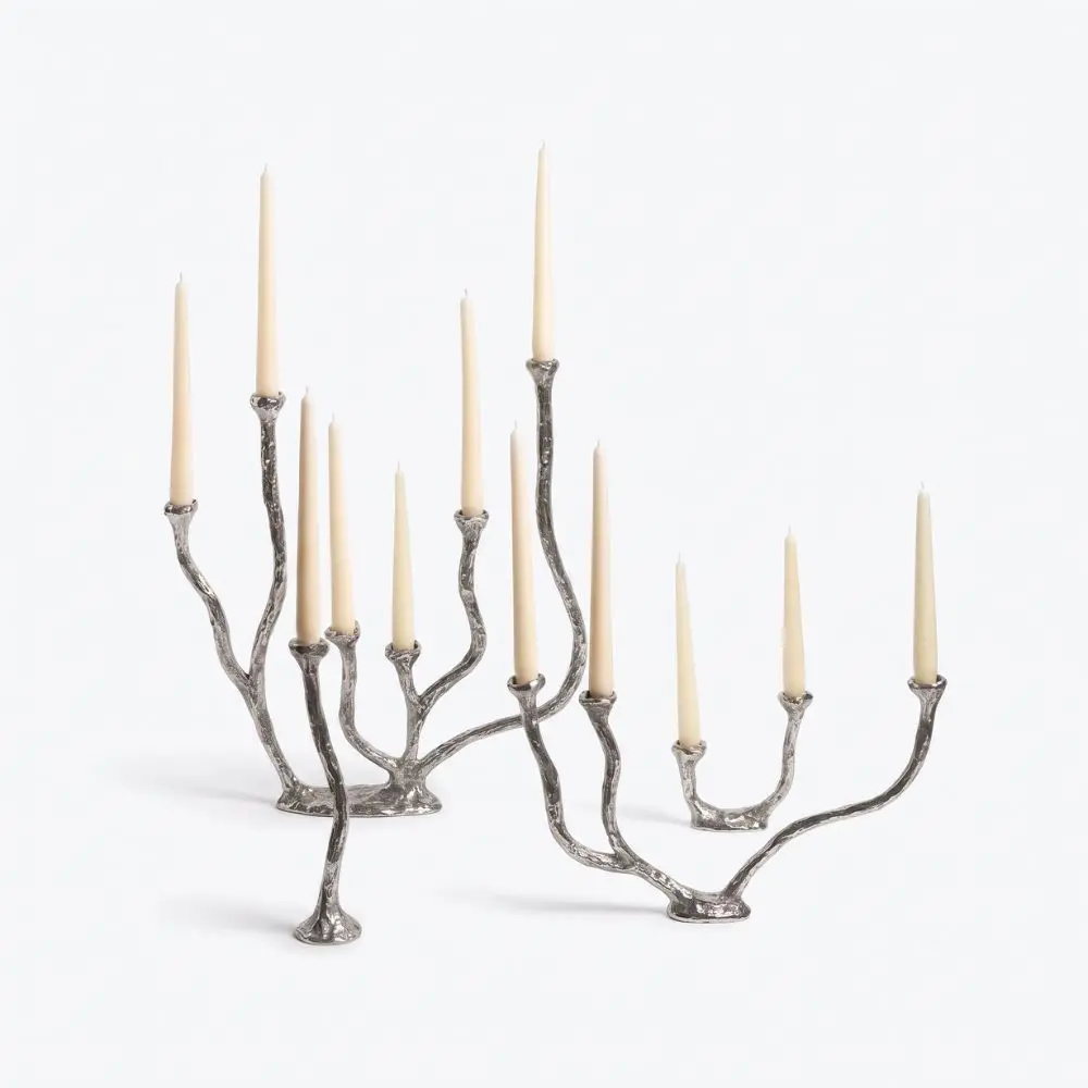 Alga Candle Holder Set White Bronze