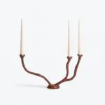 Alga Candle Holder Triple Red Patina