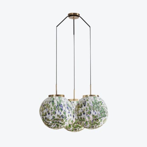 Ceiling Lamp King Sun Murano x3 Green And Blue