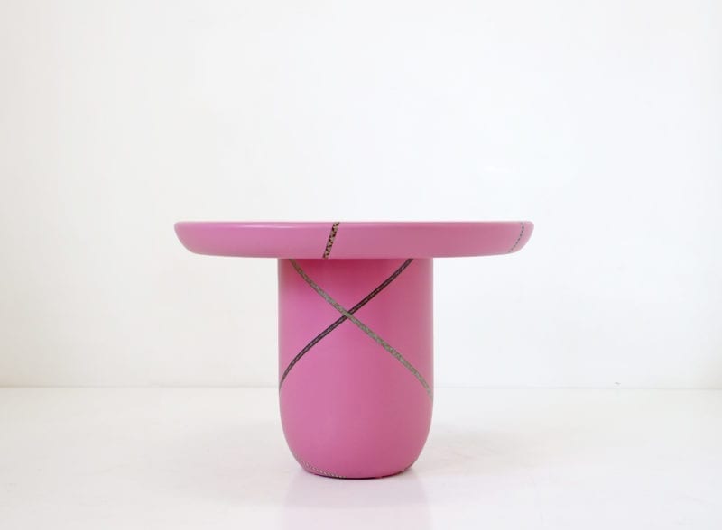 Marquetry Mania Low Table Pink by Nada Debs - The Invisible Collection