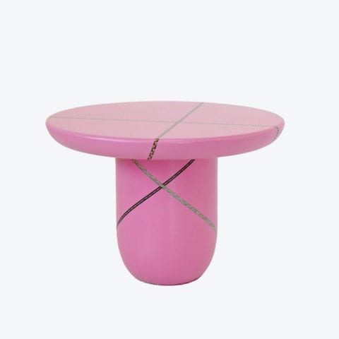 Marquetry Mania Low Table Pink