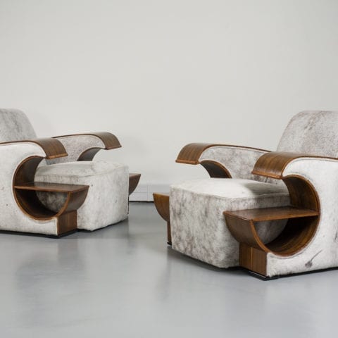 The Invisible Collection Pair of Art Deco Armchairs Norki