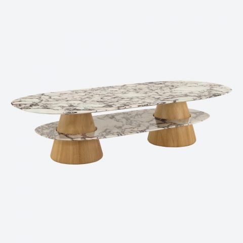Pietra Coffee Table Oval Calacatta Viola Marble