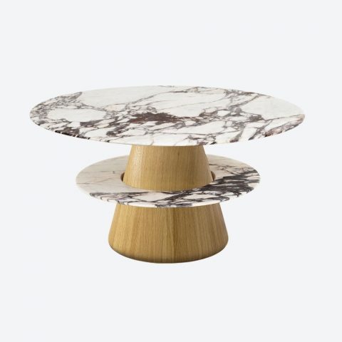 Pietra Coffee Table Round Calacatta Viola Marble