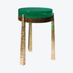 Mirra Side Table Emerald Brass