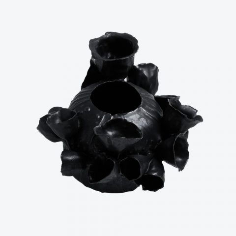 Porcelain Vase Kokedama Black