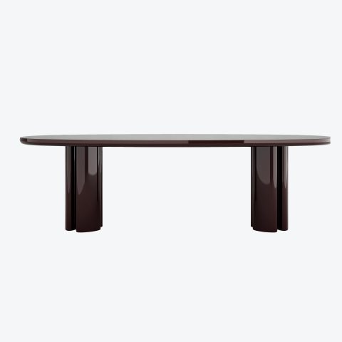 Swan Dining Table Lacquer Burgundy