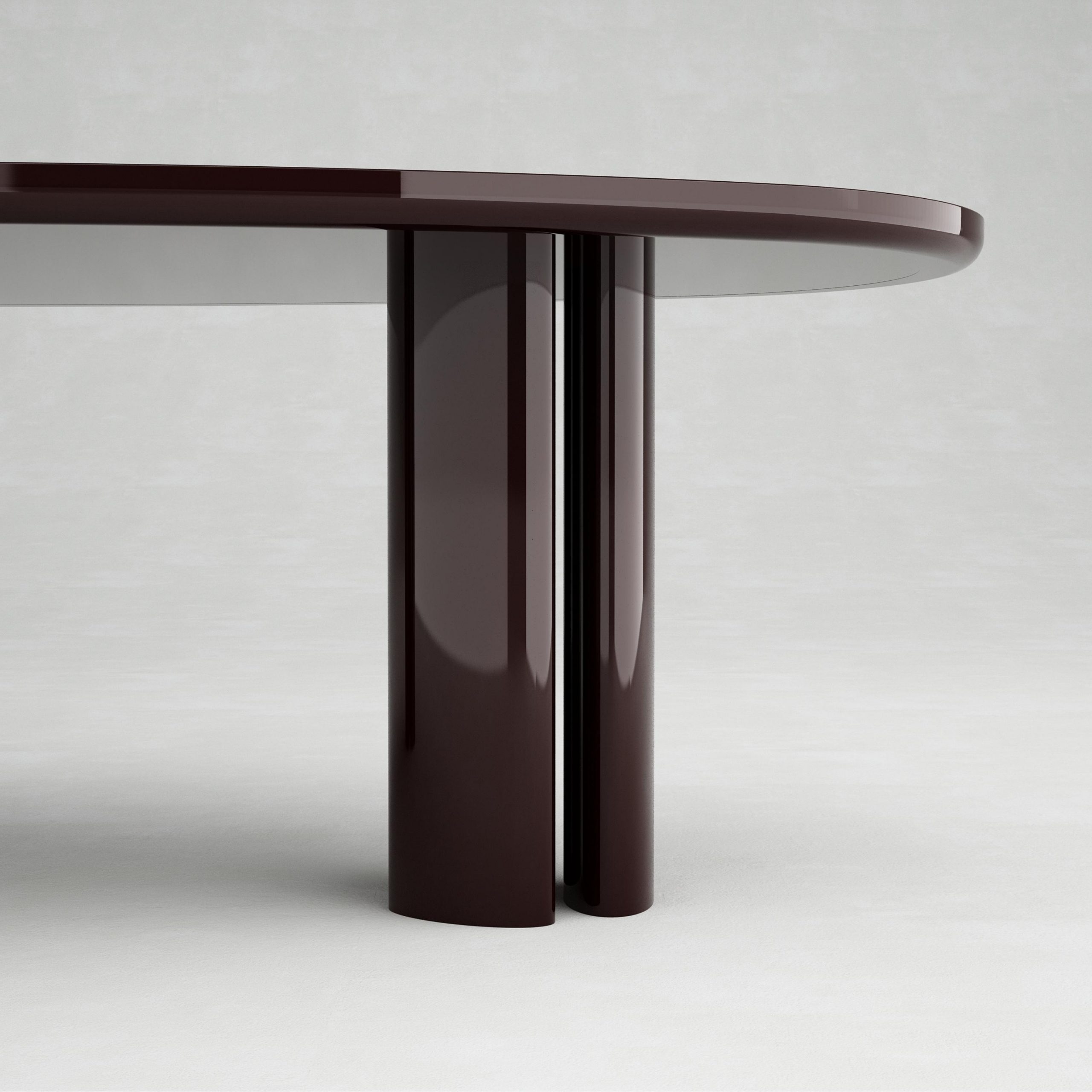 Swan Dining Table Lacquer Burgundy Francesco Balzano The Invisible  Collection