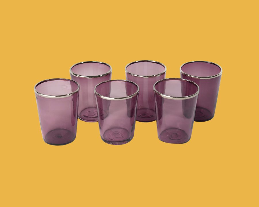 Set of 6 Vaso Light Amethyst Water Glasses