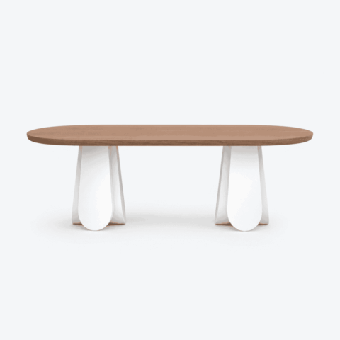 Dress Up Oblong Dining Table - Brown patinated bronze, Brown Oak, Large