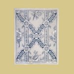 Papier Dominoté ‘Guirlandes de fleurs’ Bleu