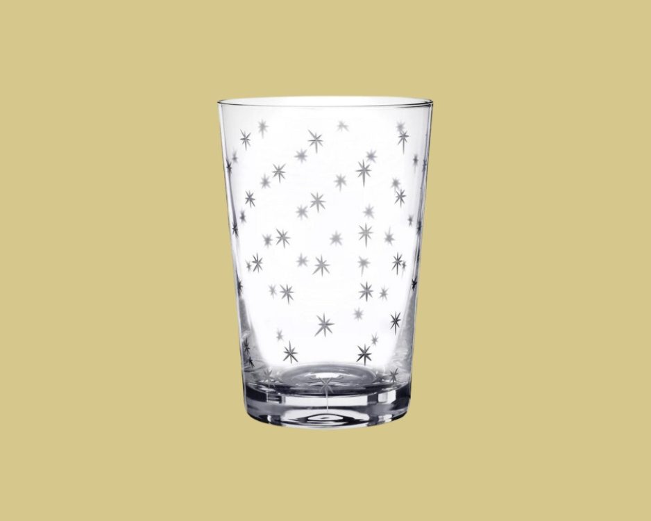 Set of 6 Crystal Tumblers With Stars