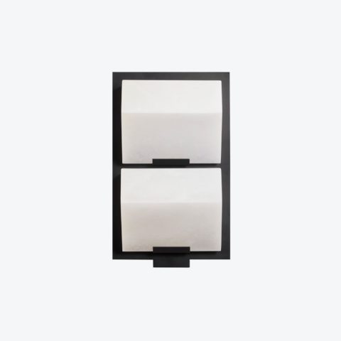 Double Sloping Block Wall Lamp With Metal Frame