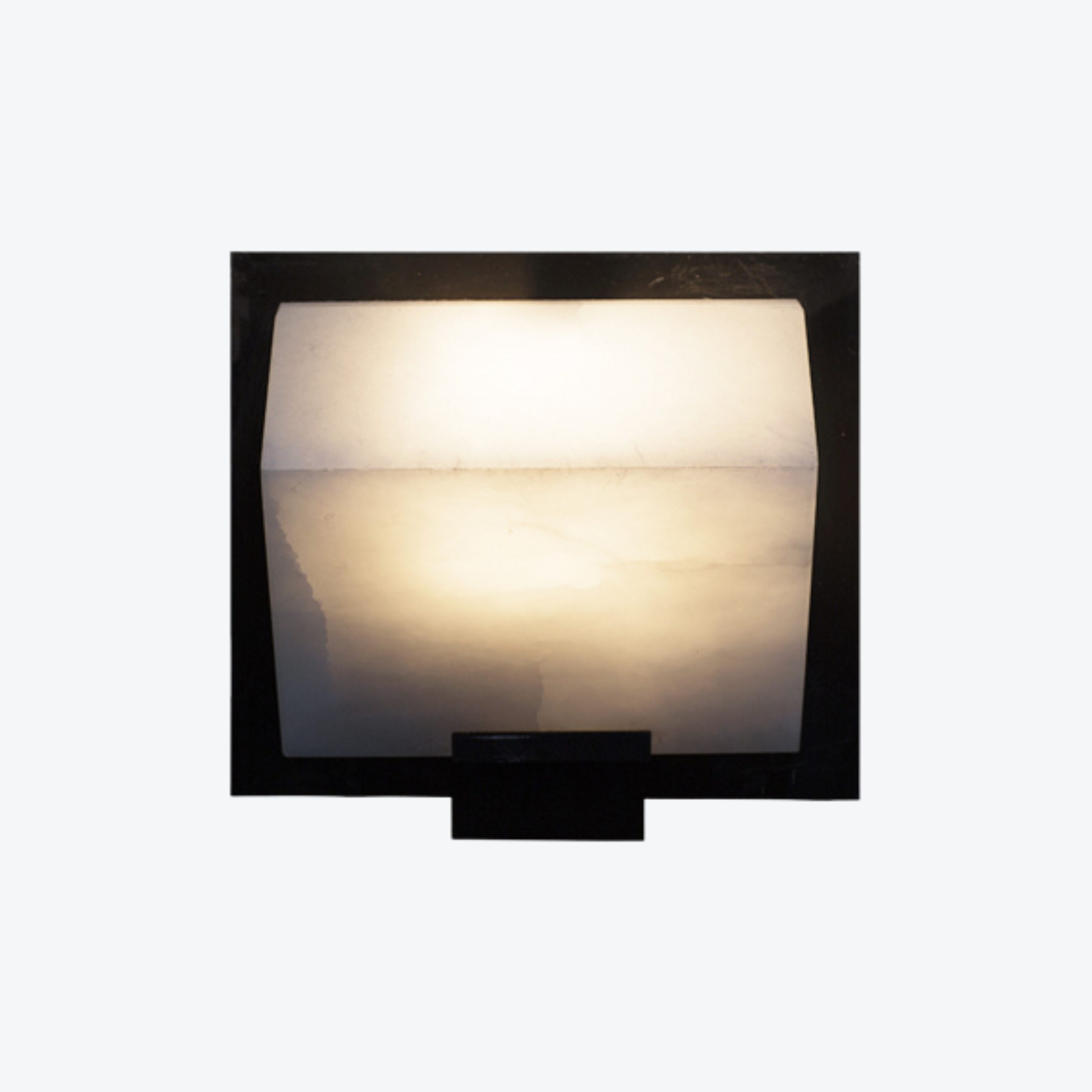 Simple Sloping Block Wall Lamp With Metal Frame Pierre Chareau