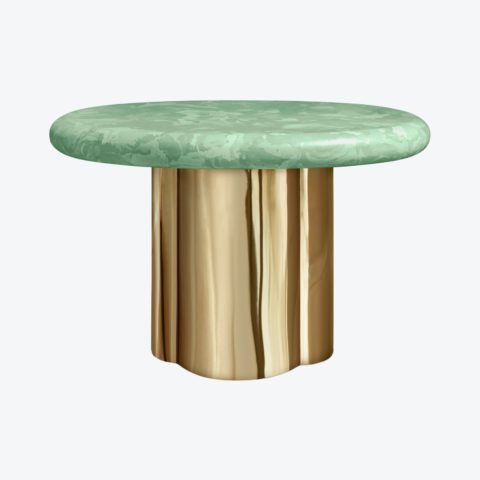 Eclipse Side Table Mirror Bronze Tingle Green