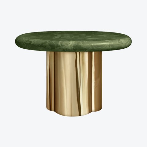 Eclipse Side Table Mirror Bronze Forest Green