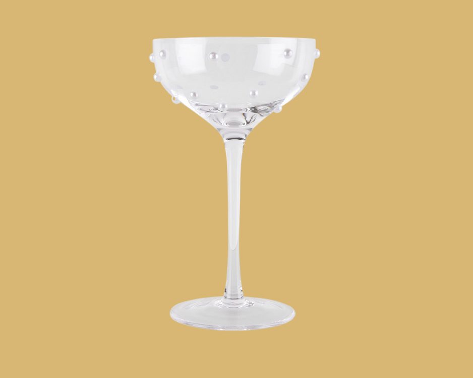 Set of 12 Let’s drink Pearls Clear Cocktail Glasses