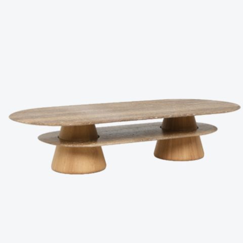 Pietra Oval Table Travertine