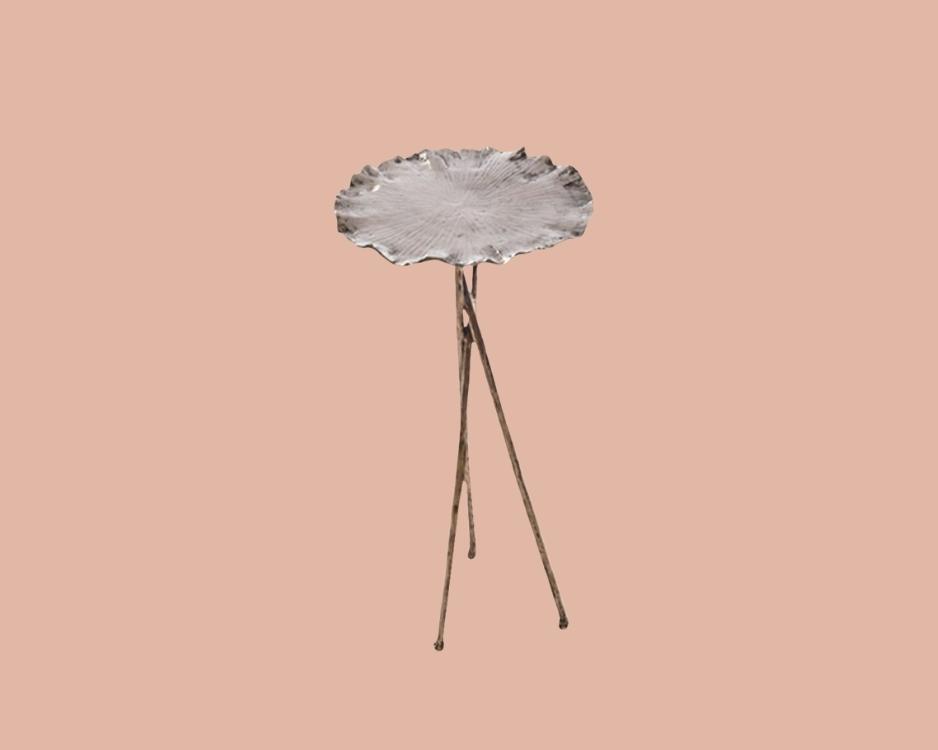 Fiore Side Table Nickel Plated Bronze