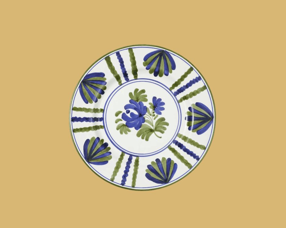 Set of 4 Blossom dinner Plates Blue