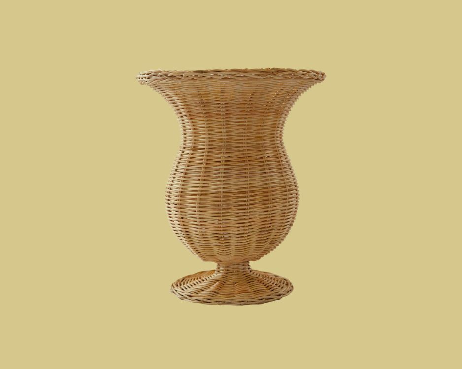 Large Woven Rattan Vase