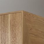 Gouged Natural Oiled Solid Oak Doors and Harlequin Detail Plained Solid Oak Sides