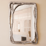 Large - Caplain Gold Beech / Mercury Picket Effect Mirror