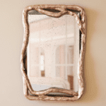 Medium - Pink Gold Champagne Beech / Mercury Picket Effect Mirror