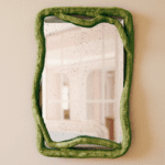 Medium - Green Stained Beech / Mercury Picket Effect Mirror